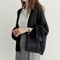 [PINK LITCHI]여성 가디건 루즈핏 숏 기본 가디건 QJ22ZZ216
