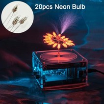 블루투스 호환 음악 테슬라 코일 ac110-240v 120w 팜 테슬라 코일 10cm 고주파 전압 펄스 전기 아크 발생기, 20pcs 네온 전구(본체제외)