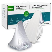 SureCall 퓨전4홈 야기/패널 휴대폰 신호 증폭기 가정 및 사무실용 3G 4G LTE 최대 370m² 커버 가능 (SC-PolyH-72-YP-Kit), Flare 3.0 w/ Directional Anten