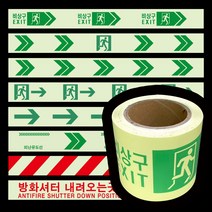 ITK 축광 야광 비상구 피난유도 테이프100mm x 10M, 11.복합형(좌)