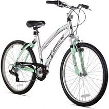 Kent 인터내셔널 Comfort-Bicycles 포모나 듀얼 서스펜션 컴포트 자전거, Mint Green/Silver_26 inch