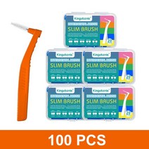 치면착색제 교정용왁스 치과용 고리 유아 아기치실 치과 교정기 용 100 단위 실리콘 부드러운 치간 브러시 치아 사이 청소 교정 교정기 청소 brosse interdentaire, 100개 1.2mm