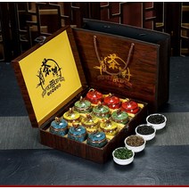 Zhengshan Souchong Jin Junmei 대홍포 철관음 선물 상자 중국차 명차 녹차, 돌핀 12캔 콤비네이션 팩 (4대 명차) 280g