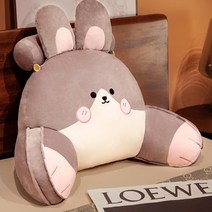 벽쿠션 찹쌀떡쿠션 홈카페 여대생 자취방 쿠션, 그레이 토끼, 정글 사자, 【침대】빅사이즈 쿠션+헤드레스트 (70x40x25cm,