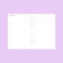 와우샵 DIY 6공 다이어리 속지 A6 A5, 주간 계획 노트[45장]