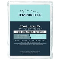템퍼페딕(Tempur-Pedic) Tempur-Pedic 쿨 럭셔리 피팅 매트리스 프로텍터 - 시원하고 편안한 니트 흘림 및 얼룩으로부터 보호하는 방수 세탁기 세탁 가능 퀸 사이즈