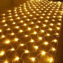 디작소 크리스마스 LED 그물네트 코센트형 200구 AC타입, 웜색