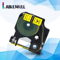 Labelwell Multicolor 18052 Dymo 산업용 열 수축 튜브 호환 Rhino 5000 4200, 02 Black on Yellow_02 9mm