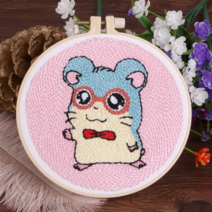 오꿈 펀치니들 패키지 자수 수예 kit, 20 햄토리, 15cm