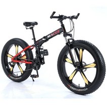 풀샥 MTV자전거 xc MTB 접이식 팻 타이어 스노우 비치 자전거 MACCE 26 인치 7 21 24 단 디스크 브레이크 와이드 산악 저렴한, [01] 26Inch, [05] 30, [04] black red3
