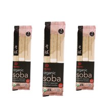 Hakubaku Authentic Japanese Buckwheat Noodles Organic Soba 하쿠바쿠 정통 일본 메밀 소바 국수 미국자연주의인증 3개입 9.5 oz 2, 1팩