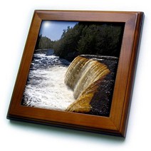 3dRose ft_91195_1 Upper Tahquamenon Waterfalls Michigan - US23 DFR0232 - David R. Frazier - Framed, 1, 기타