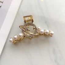 똥머리핀 대형집게핀 여름 진주 머리핀 다이아몬드 박힌 캐치 클립 고양이 귀 상어 기질 헤어