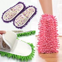 발걸레 극세사 걸레 거실용 청소 슬리퍼 실내화 탈부착 거실화, 퍼플