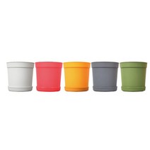 가정용 소형 컬러풀 분갈이화분 아파트정원 매장 텃밧가꾸기 베란다꾸미기 주택 카페, 1개, DAMDDA베이직미니 그린