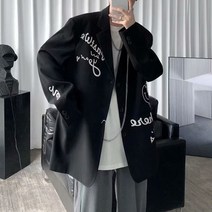 DFMEI 남성 캐주얼 정장 가을 느슨한 코트 정장 재킷 유행