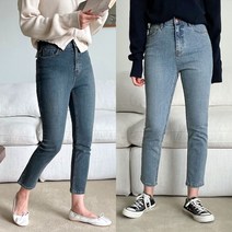 페어리 8부 그레이 데님 일자진