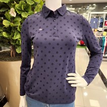 [임페리얼] 봄 가을 티셔츠 도트무늬 자카드 여성 긴팔 티셔츠 P0Z1105 인천논현, 100, 네이비