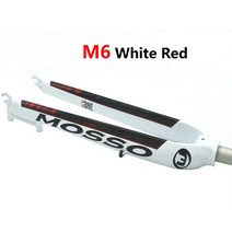 자전거 포크 충격 흡수 Mosso 포크 M5L M6 M3 MTB 자전거 26 27.5 29er 도로 v 브레이크 프론트 콘 광택 매, 24 M6 White Red