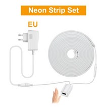 스마트 핸드 스윕 네온 조명 LED 캐비닛 주방 램프 모션 센서 방수 옷장 찬장 DIY 크리스마스 장식, YELLOW, EU Plug Set, 2m