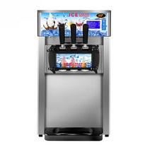 고품질 소프트 아이스크림 기계 전기 LCD 패널 메이커 세 가지 맛 110V 220V, Stainless Steel