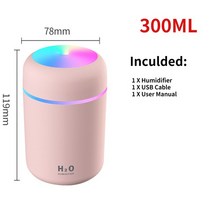 USB 휴대용 초음파 가습기 에센셜 오일 디퓨저 공기 청정기 시뮬레이션 불꽃 모양 아로마 테라피, 10 300ML Humidifier
