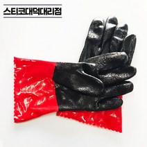 왕두꺼비 PVC 내유 내화학 기름 작업용장갑 DN807 까만손 깔깔이 공업 어업 화공약품