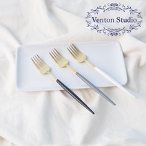 벤톤스튜디오 드블랑 골드 양식 샐러드 디너 포크 1P, 차콜