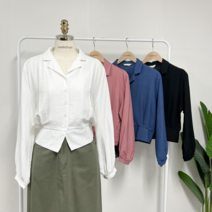 [리즈데이즈] 델리안 카라 실키 허리핀턱 자켓 블라우스 오피스룩