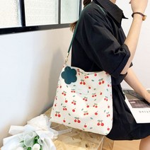 더퍼플 은창)체리 플라워 패치 캔버스 에코백 가방 숄더백crossbody bag 숄더백 미니백 크로스백 핸드백 여성가방 여성숄더백 버킷백 여성핸드백 여성크로스백 여성토트백 미니크로스백 여성미니크로스백 에코백 쇼퍼백