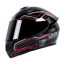 남녀 공용 사계절 오토바이 헬멧 비보뉴 L281R825, L, 블랙레드