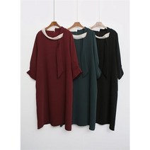 셀러허브 패션 여자 3컬러 타이넥 들러리룩 실버세대 시폰 드레스