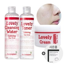 러블리 자연수 카밍 3종(약산성 토너+수분크림+약산성클렌징워터), 토너 카밍+ 크림 카밍+클렌징워터 카밍