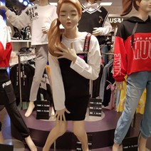 [더데이걸] 논현점 체크밴드 오버롤 원피스 21FW 신상품 멜빵스커트 가을원피스 심플한 블랙 레터링 초등여아