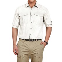 FREE SOLDIER 남성용 긴소매 UPF 50+ 낚시 셔츠 보호 하이킹 경량 통기성 빠른 건조 (카키 S) 292660, Small, White, White