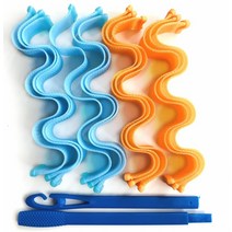 저스트앳 DIY 웨이브 헤어 컬러 휴대용 스타일 스틱 12 개 매직 컬 롤러 30CM 내구성 컬링 스타일링 도구 용, [01] Green Blue