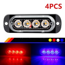 저렴한 스트로브 사이드 라이트 트레일러 조명 그릴 고장 12V 24V 깜박이 비상등 자동 스트로보스코프, 한개옵션1, 02 yellow