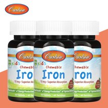 칼슨랩스 키즈 츄어블 아이언 스트로베리 15mg 60타블렛 3개