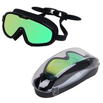 KTdream Swimming Goggle Super Great Frame Swim Goggle for Adult Men Women Youth Swim Mask Clear Wide, 1, black