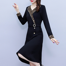 호피 카라 넥 정장 원피스 37