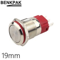 16mm 19mm 순간 자동 잠금 방수 금속 푸시 버튼 스위치 1no 3 핀, [03] 19mm  Extende, [02] Self-locking