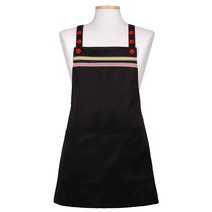 로사홈 두줄엑스자 앞치마, 검정벨크로, 1개