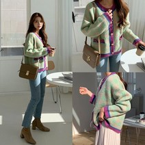 SAMARA 루엔 라이트 체크 울 가디건