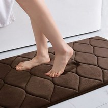 Olanly 실리콘 목욕 매트 미끄럼 방지 샤워 욕실 러그 메모리 폼 카펫 부드러운 발 돌 바닥 초흡수성 빠른 건조, 43x61cm(17x24inch), coffee