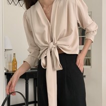 [국내제작] 제니 가을 랩 블라우스 3col 하객룩 코디