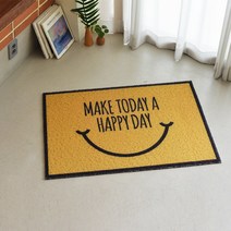 스마일 인테리어 발매트 상가 사무실 현관 입구 디자인 바닥 발판 코일 pvc, 스마일a 60x120cm