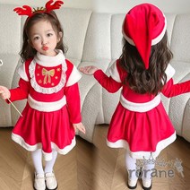 로라네 산타 원피스 여아 레드 아동 유아 원피스