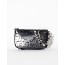 Bershka Crocodile effect chain bag 버쉬카 크로커다링 체인 백 블랙
