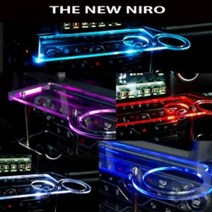 ArtX 더뉴 니로 USB 5V LED 2단 차량용 무중력테이블 컵홀더 식탁 자동차 선반 핸드폰 거치대 수납용품, 추가안함, 화이트LED, 일반 타입