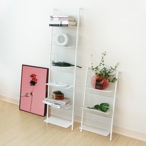 머츠샵 철제 인테리어 사다리 수납 선반 북타워 3단 6단 화이트 실버, 실버 6단